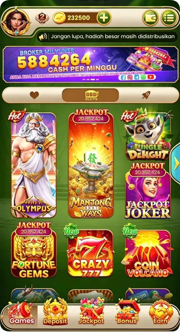 Beragam pilihan permainan menarik dalam aplikasi royal188 App APK Terbaru.